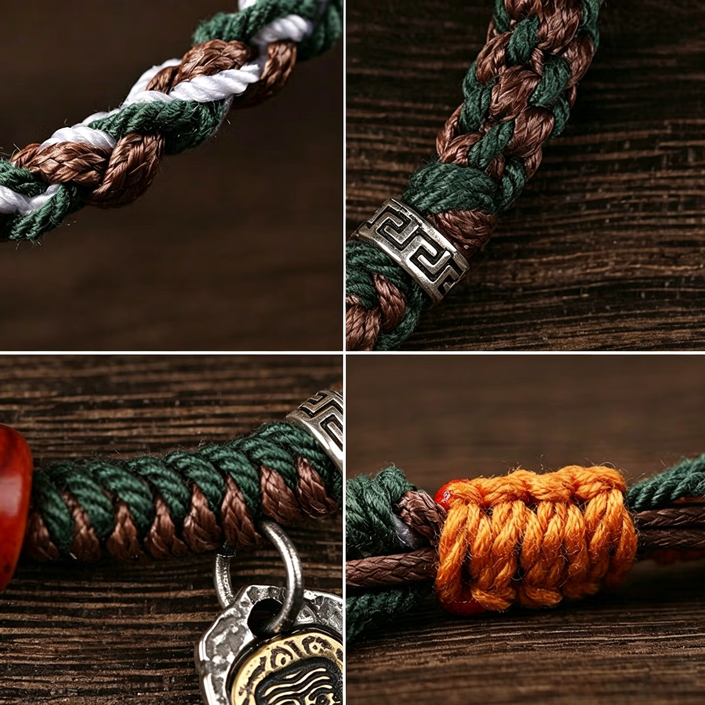 Handmade Wenchang Knot Braided Bracelet, Lucky String Wristband for Peace & Good Fortune