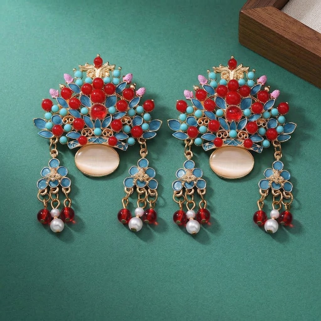 Exquisite Oriental Phoenix Crown Brooch Pin (Buy 1 Get 1 Free) - Chinese Court Style Enamel & Pearl Tassel Lapel Pin (2 Styles)