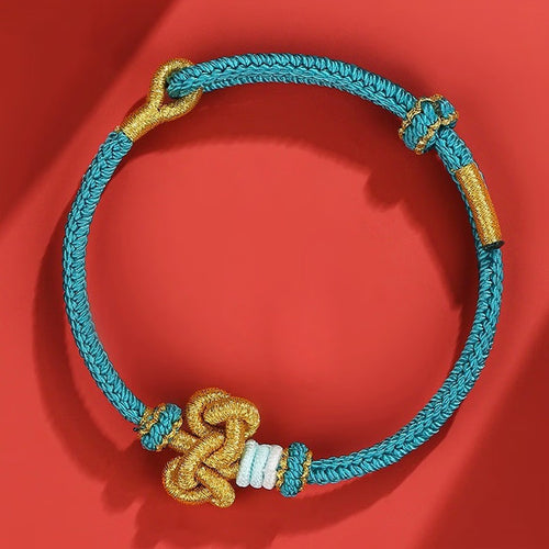 Handmade Wen Chang knot braided bracelet for good fortune and protection