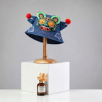 Yunnan Ethnic Handmade Embroidered Denim Bucket Hat - Women's Sunshade Hat with Adjustable Hidden Drawstring & Tiger Patchwork