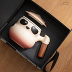 Custom Personalized Panda Ceramic Tea & Coffee Mug - 360ml Tea Infuser Mug with Rosewood Handle, Strainer Basket & Saucer (Custom Name Option)