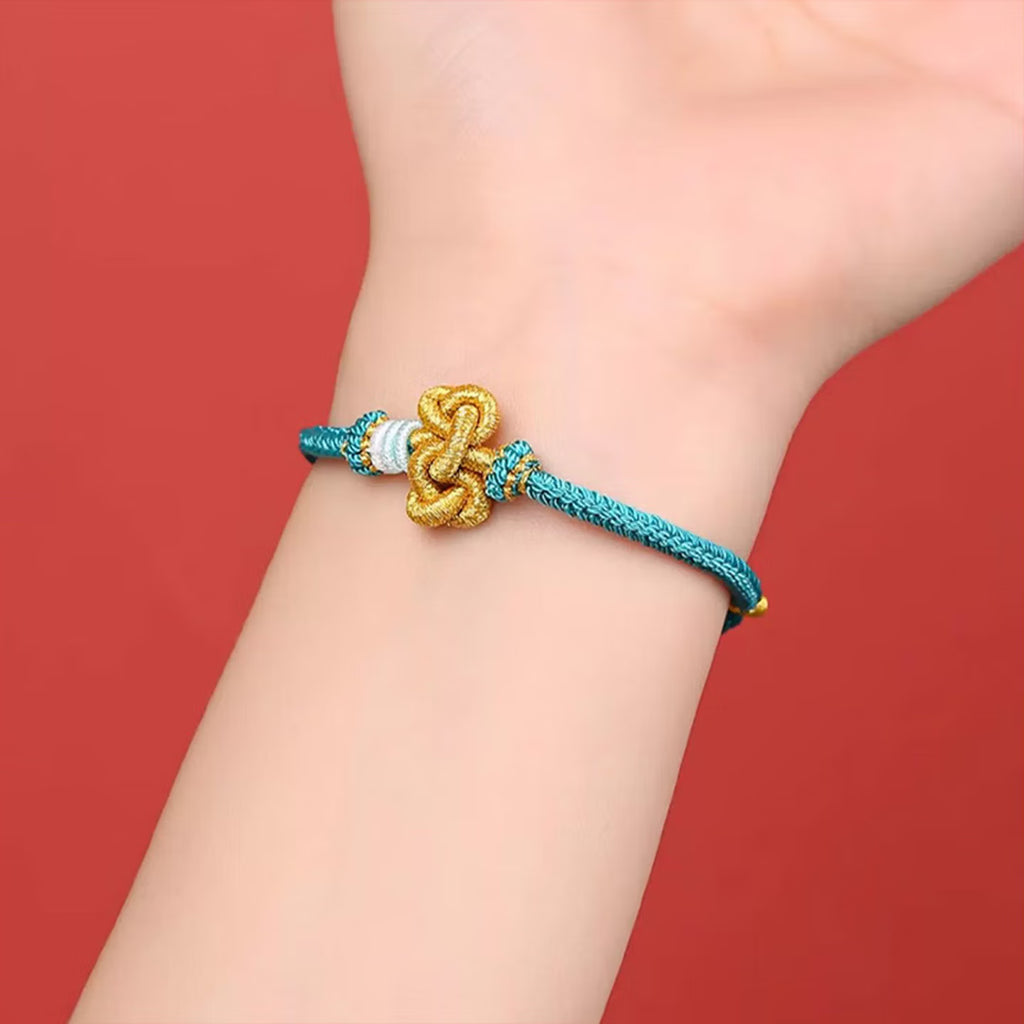 Handmade Wen Chang knot braided bracelet for good fortune and protection