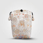 Song Brocade silk vertical crossbody phone bag with persimmon pattern and long shoulder strap in gift box