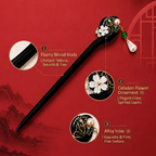 Close up of traditional Chinese intangible heritage style porcelain flower hairpin detail