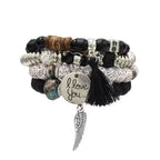 Handcrafted Yunnan Boho Multi-Layer Beaded Bracelet - Ethnic Lijiang Style Stacked Charm Bracelet