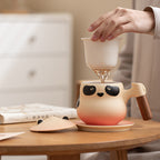 Custom Personalized Panda Ceramic Tea & Coffee Mug - 360ml Tea Infuser Mug with Rosewood Handle, Strainer Basket & Saucer (Custom Name Option)