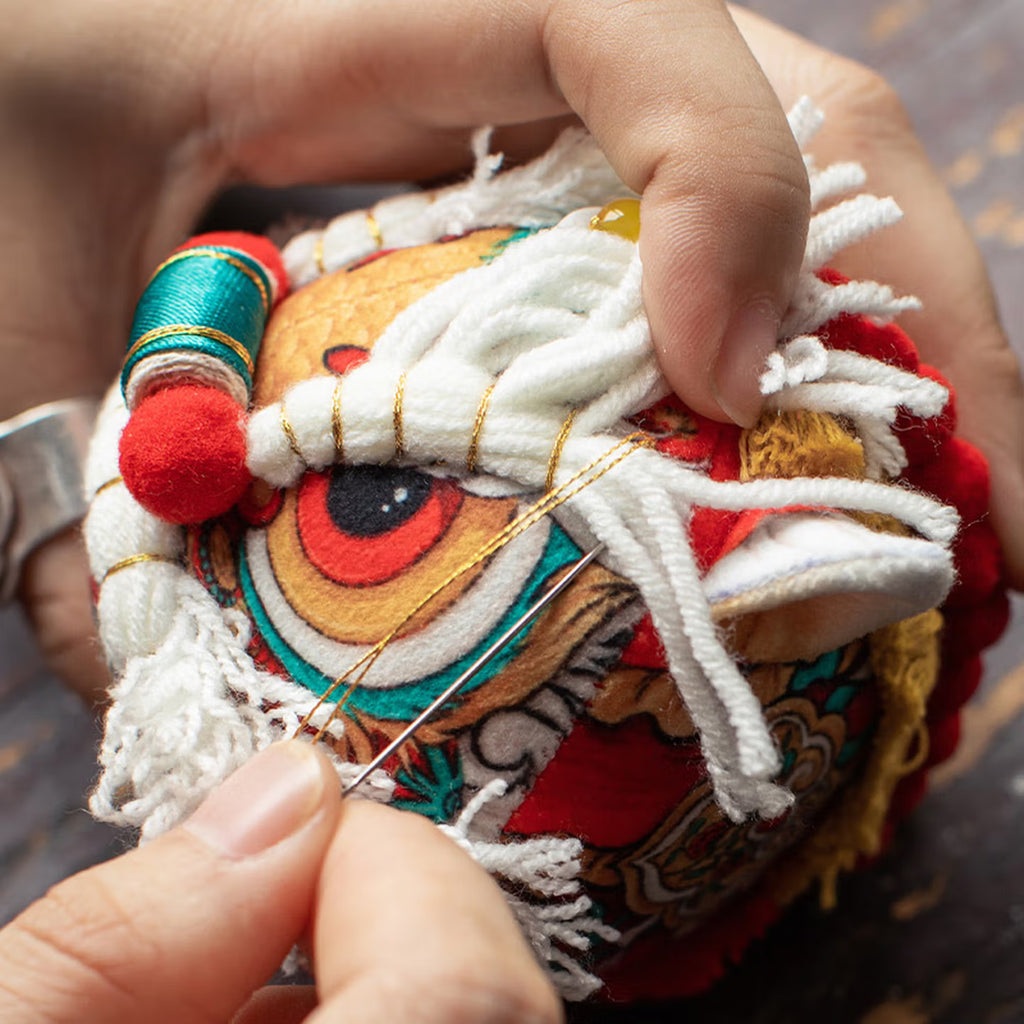 Handcrafted Chinese Mythical Beasts Herbal Sachet Pendant - Hand-Embroidered Mascot Charm for Protection & Wealth