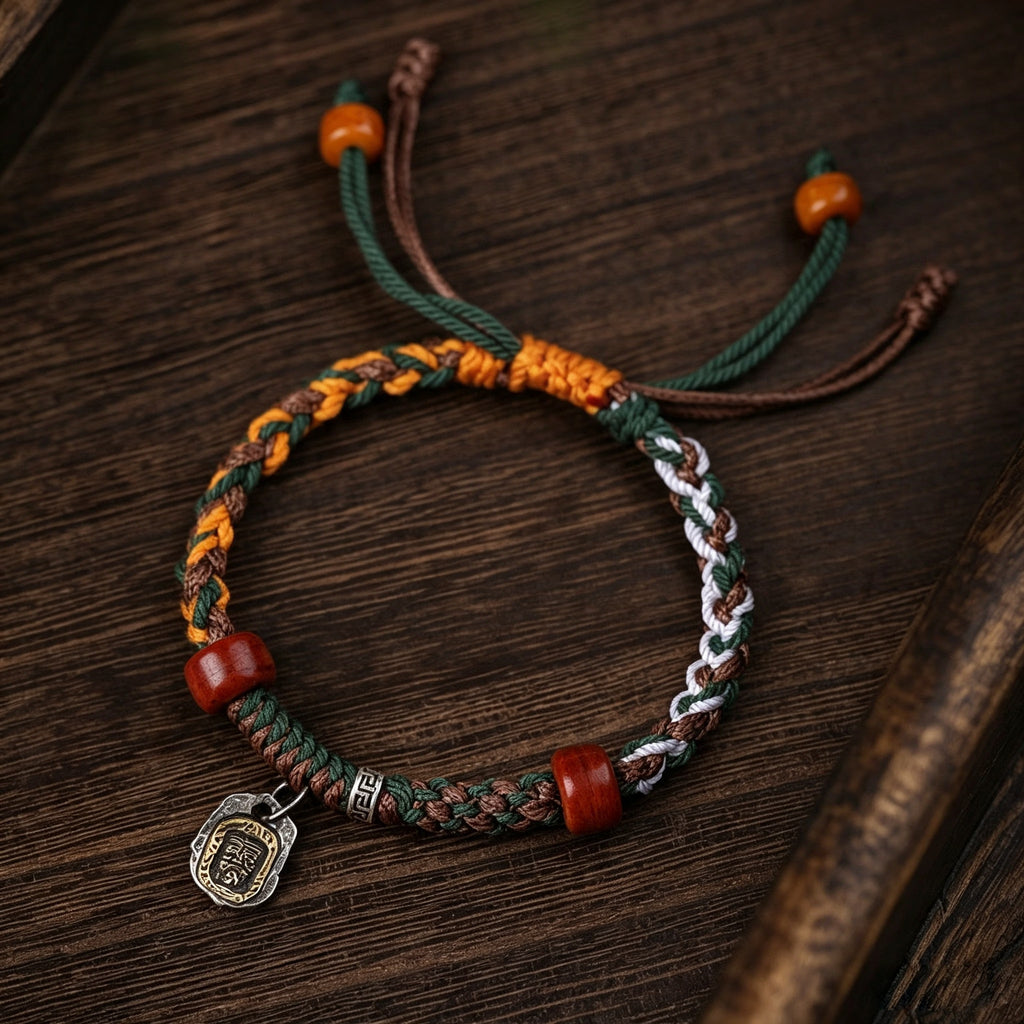 Handmade Wenchang Knot Braided Bracelet, Lucky String Wristband for Peace & Good Fortune