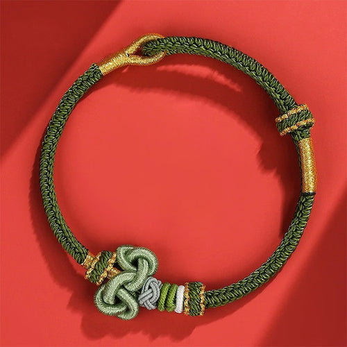 Handmade Wen Chang knot braided bracelet for good fortune and protection