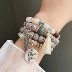 Handcrafted Yunnan Boho Multi-Layer Beaded Bracelet - Ethnic Lijiang Style Stacked Charm Bracelet