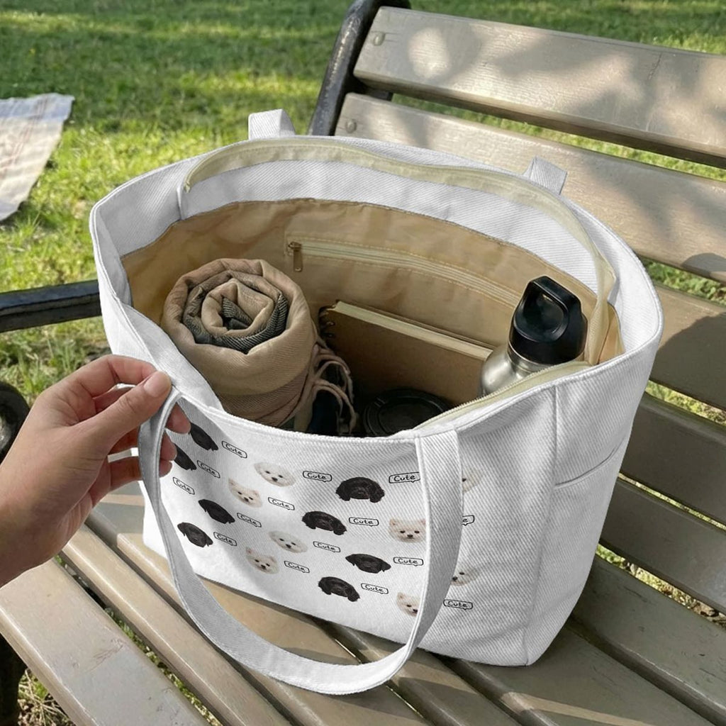 Custom DIY Pet Portrait Tote Bag - Personalized Foldable Eco-Friendly Twill Shopping Bag (8 Styles, Free Drawing)