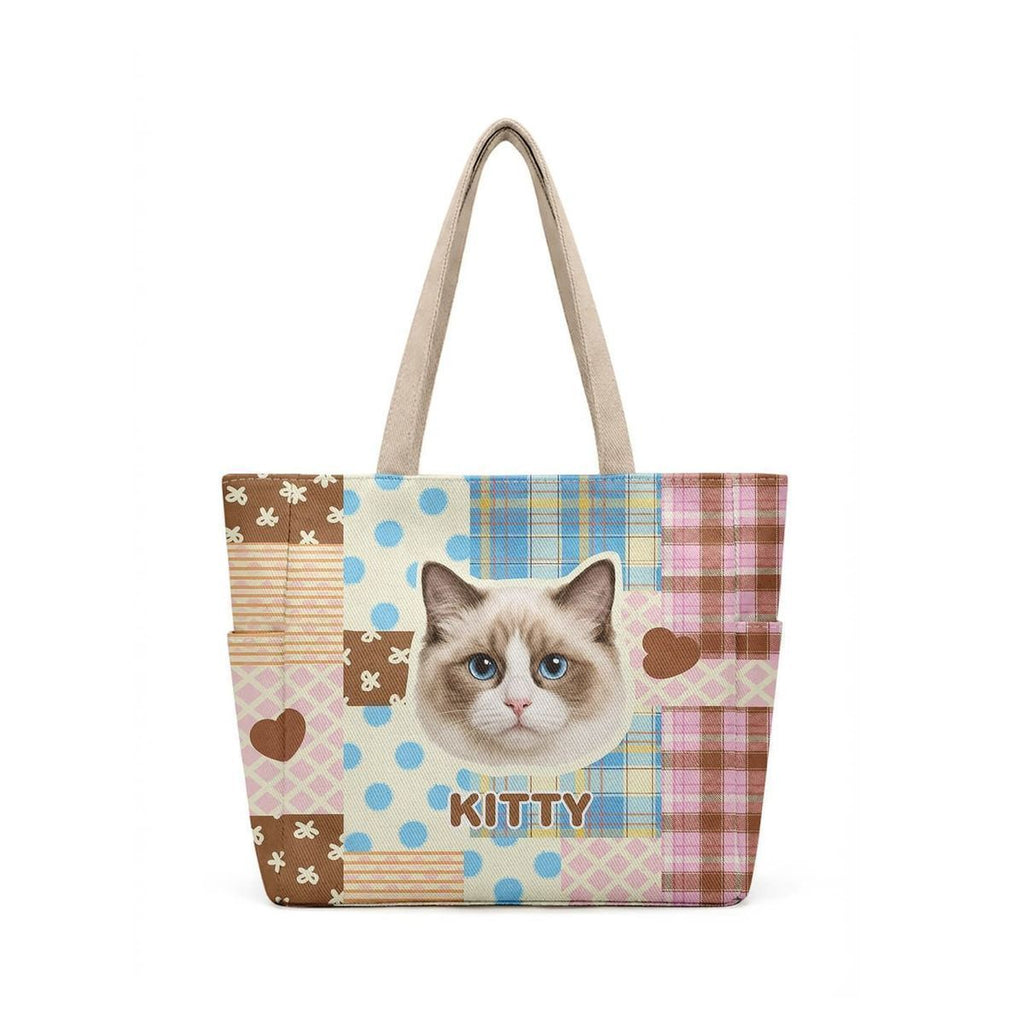 Custom DIY Pet Portrait Tote Bag - Personalized Foldable Eco-Friendly Twill Shopping Bag (8 Styles, Free Drawing)
