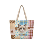 Custom DIY Pet Portrait Tote Bag - Personalized Foldable Eco-Friendly Twill Shopping Bag (8 Styles, Free Drawing)