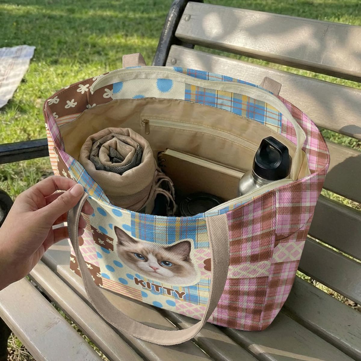 Custom DIY Pet Portrait Tote Bag - Personalized Foldable Eco-Friendly Twill Shopping Bag (8 Styles, Free Drawing)