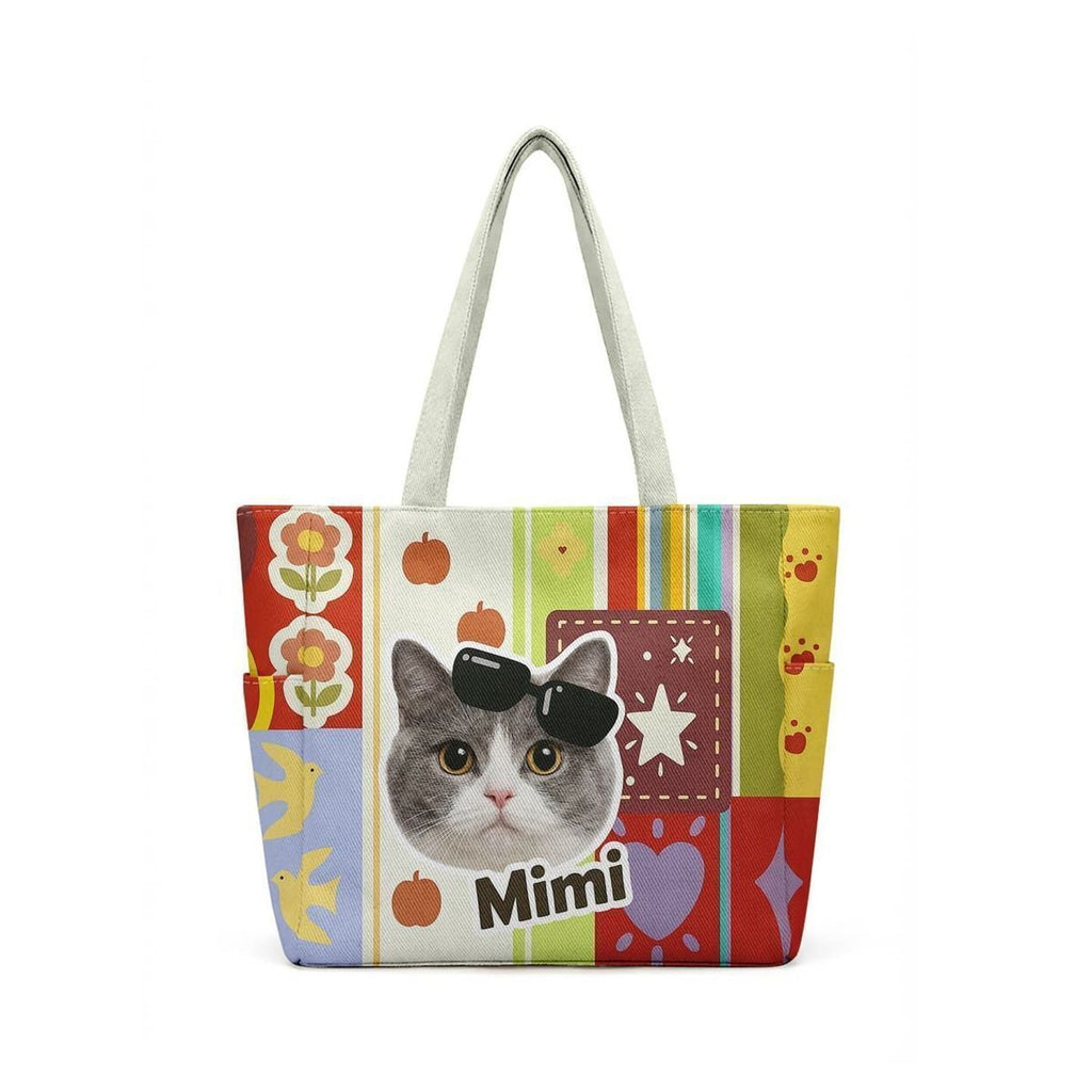 Custom DIY Pet Portrait Tote Bag - Personalized Foldable Eco-Friendly Twill Shopping Bag (8 Styles, Free Drawing)