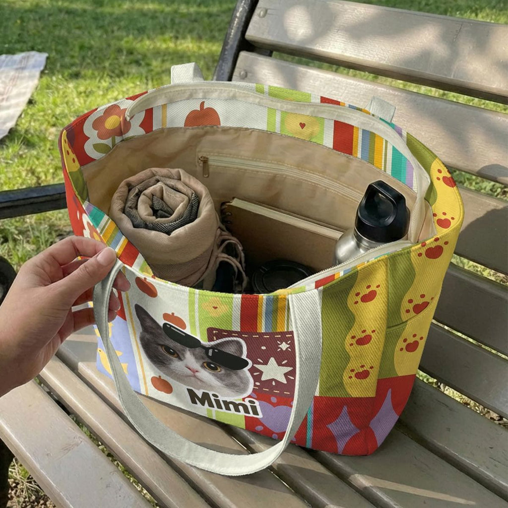 Custom DIY Pet Portrait Tote Bag - Personalized Foldable Eco-Friendly Twill Shopping Bag (8 Styles, Free Drawing)