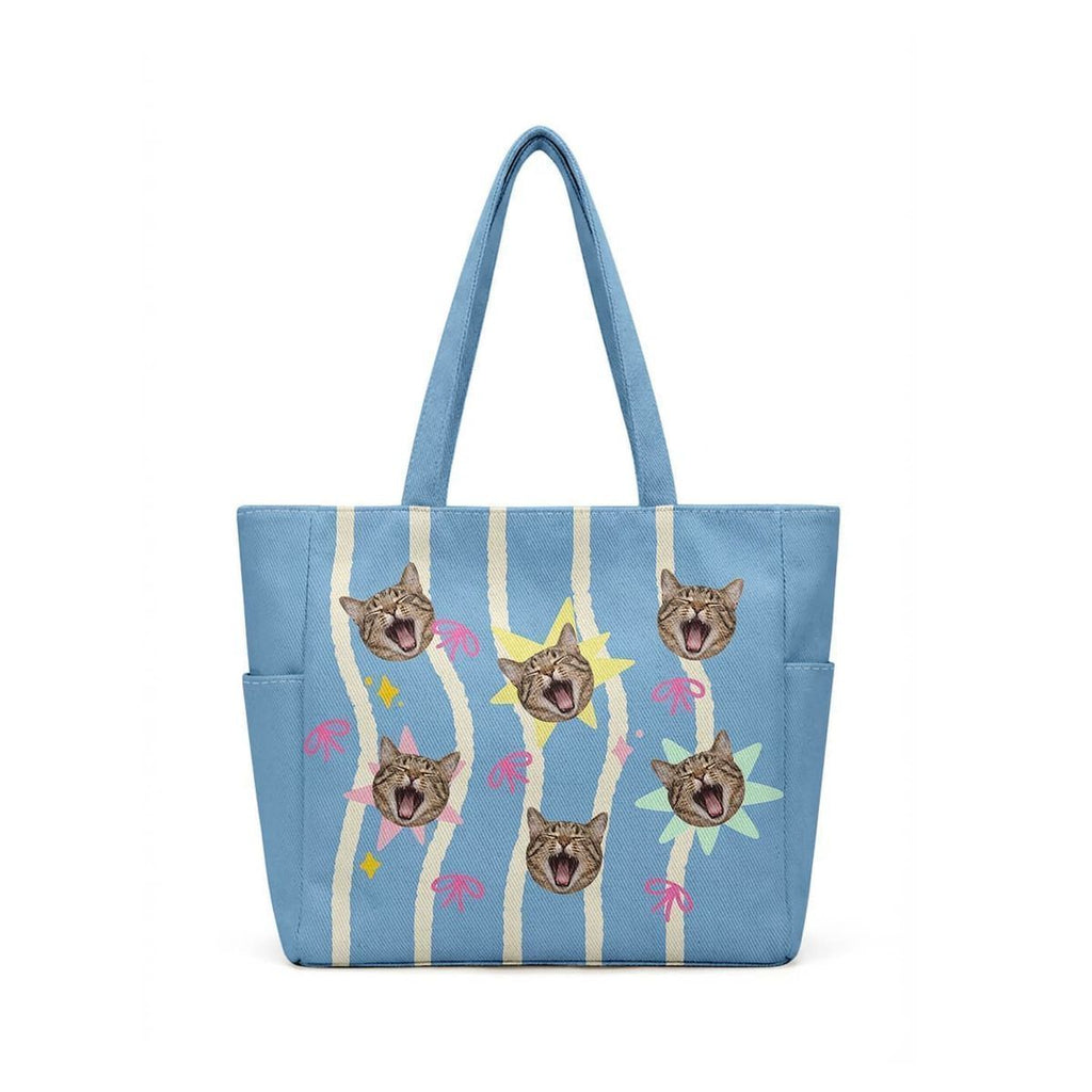 Custom DIY Pet Portrait Tote Bag - Personalized Foldable Eco-Friendly Twill Shopping Bag (8 Styles, Free Drawing)