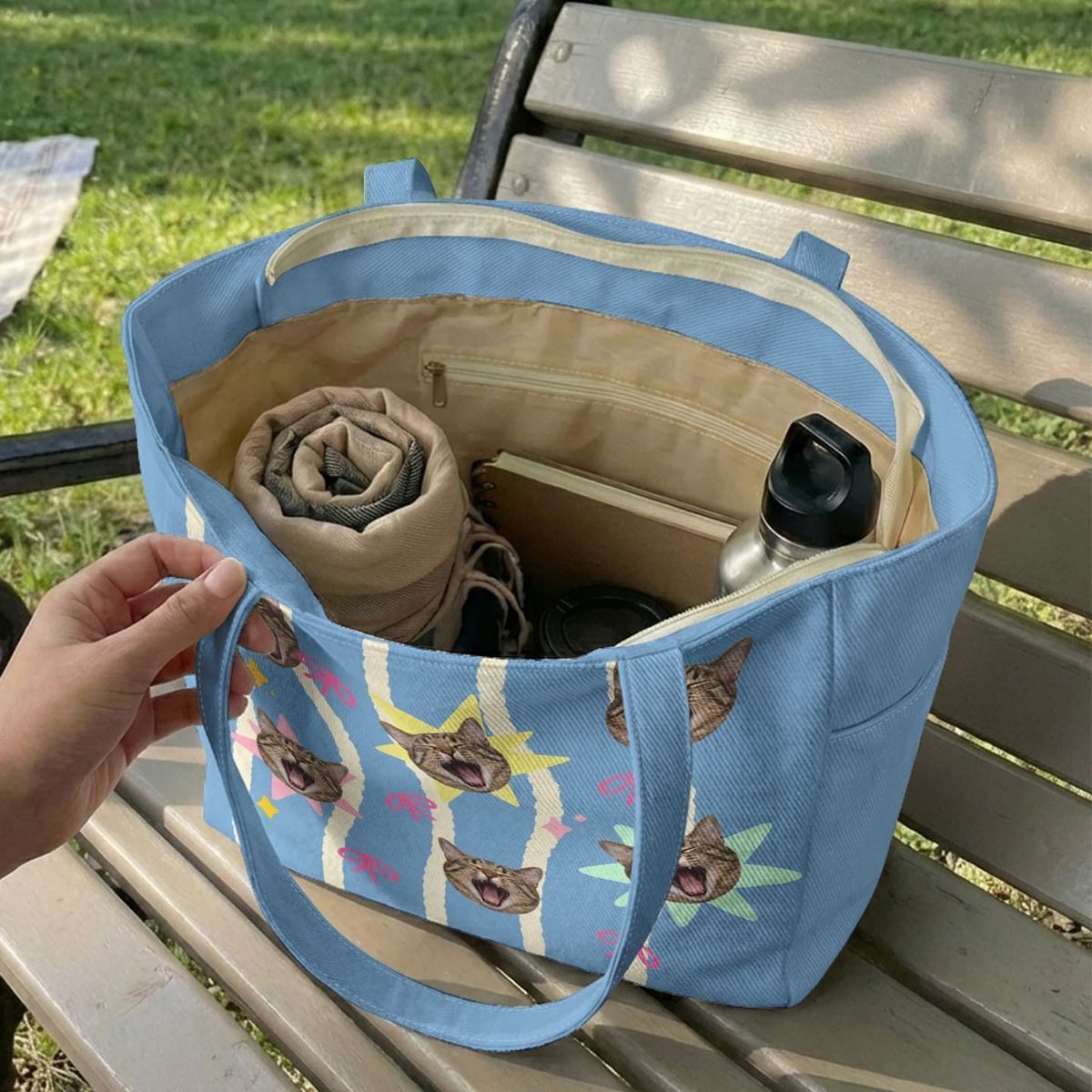 Custom DIY Pet Portrait Tote Bag - Personalized Foldable Eco-Friendly Twill Shopping Bag (8 Styles, Free Drawing)