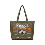 Custom DIY Pet Portrait Tote Bag - Personalized Foldable Eco-Friendly Twill Shopping Bag (8 Styles, Free Drawing)