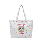 Custom DIY Pet Portrait Tote Bag - Personalized Foldable Eco-Friendly Twill Shopping Bag (8 Styles, Free Drawing)